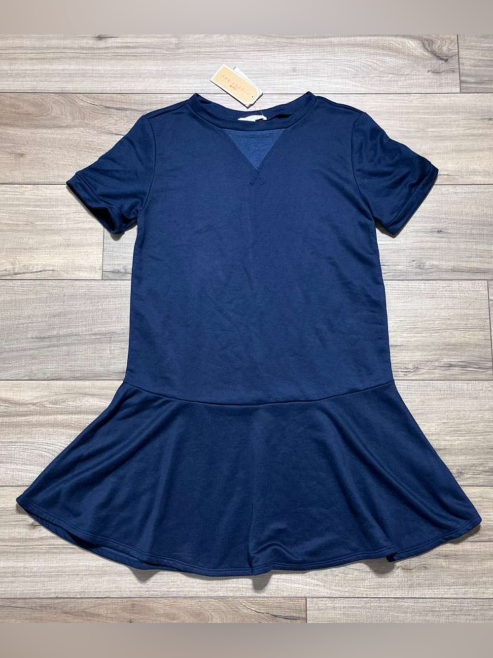 Copper Key Womens Juniors A- Line Short Sleeve Dress Size Small Navy Blue